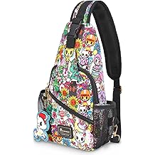 tokidoki Licensed Large Sling Bag Crossbody Chest Pack for Travel & Daily Use Adjustable Strap, Breathable & WaterResistant Daypack for Women & Men, Cute Unicorno Cartoon Design
