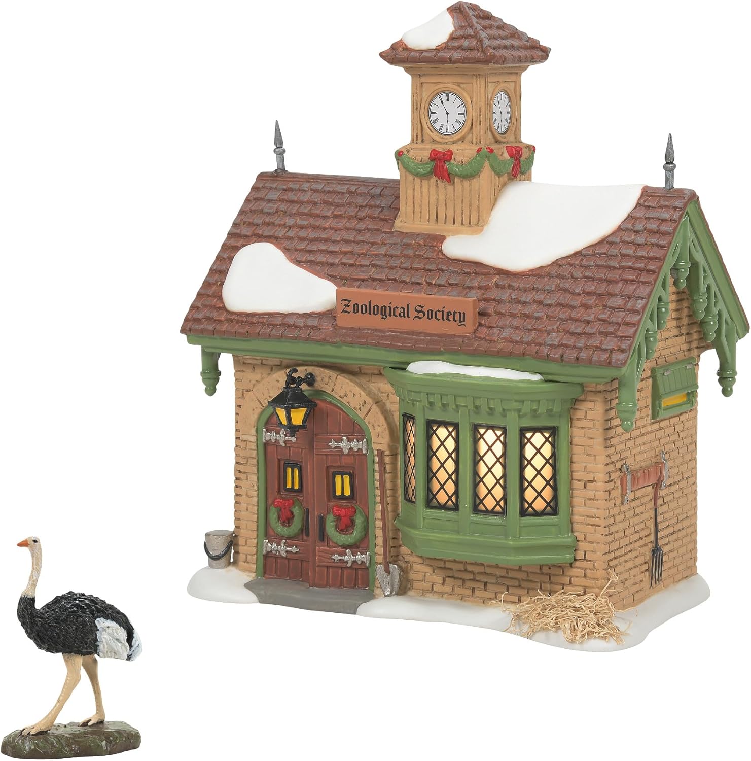 Department 56 Dickens Village Ostrich and Zoological Gardens Lit Building and Figurine Set, 6.4 Inch, Multicolor