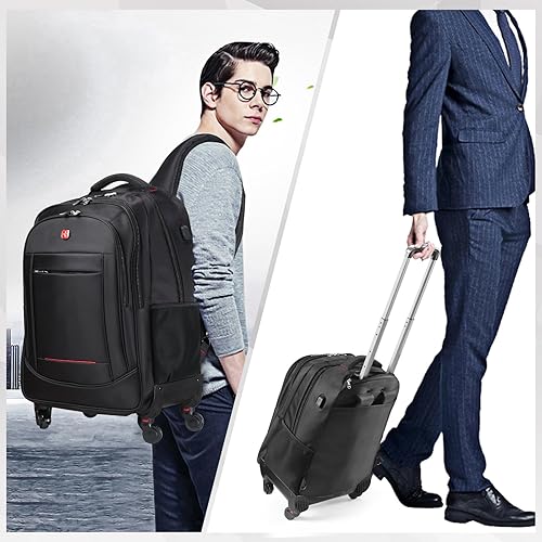 Miniatura 6 de star cloud Mochila grande con ruedas de 22 pulgadas con 2 ruedas, bolsa de viaje al trabajo, maleta de equipaje de mano, 22 x 19.6 x 9.5 pulgadas