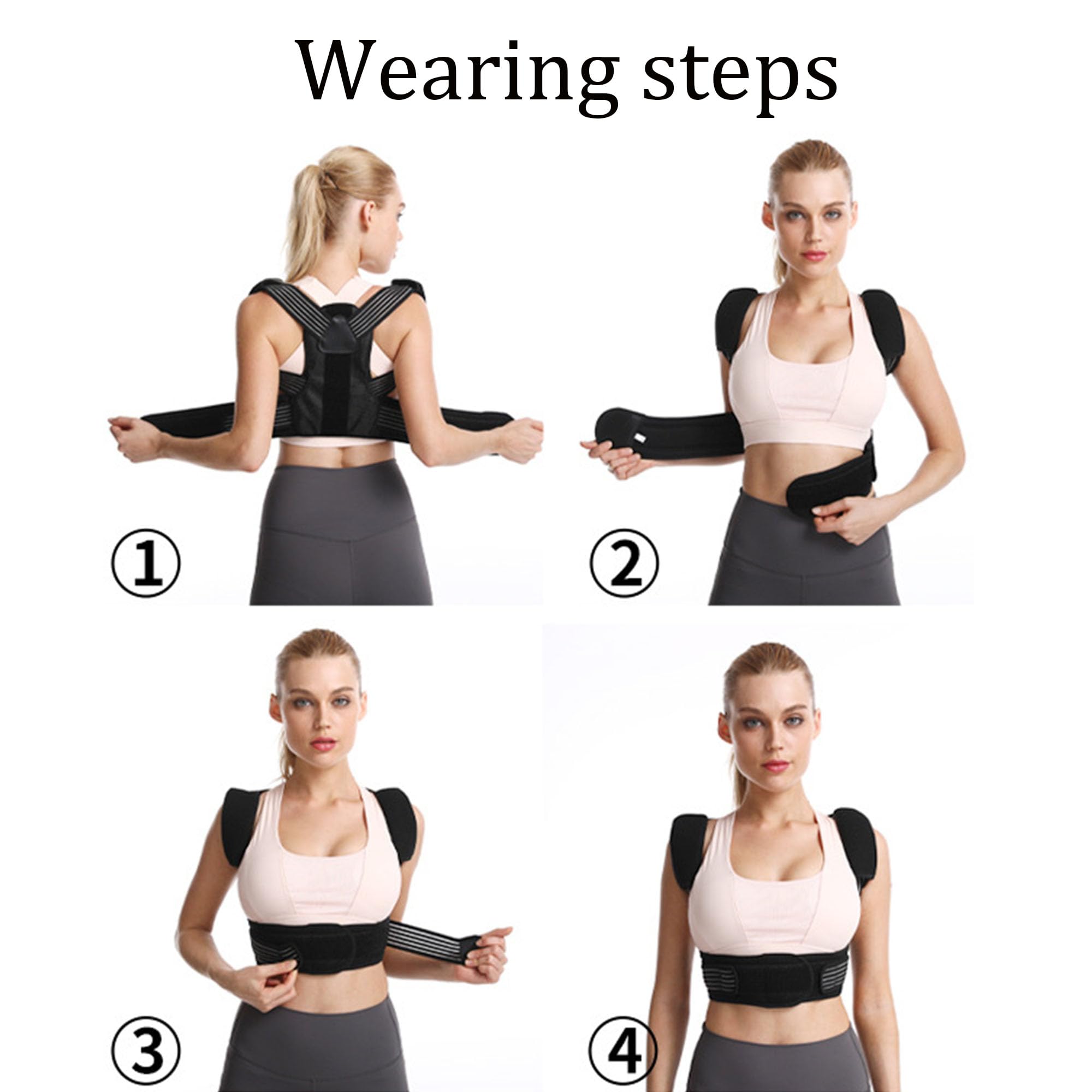 Correcteur de Posture Ajustable pour Enfants Homme Femme Soulage Douleurs Cervicales Dos Épaules S