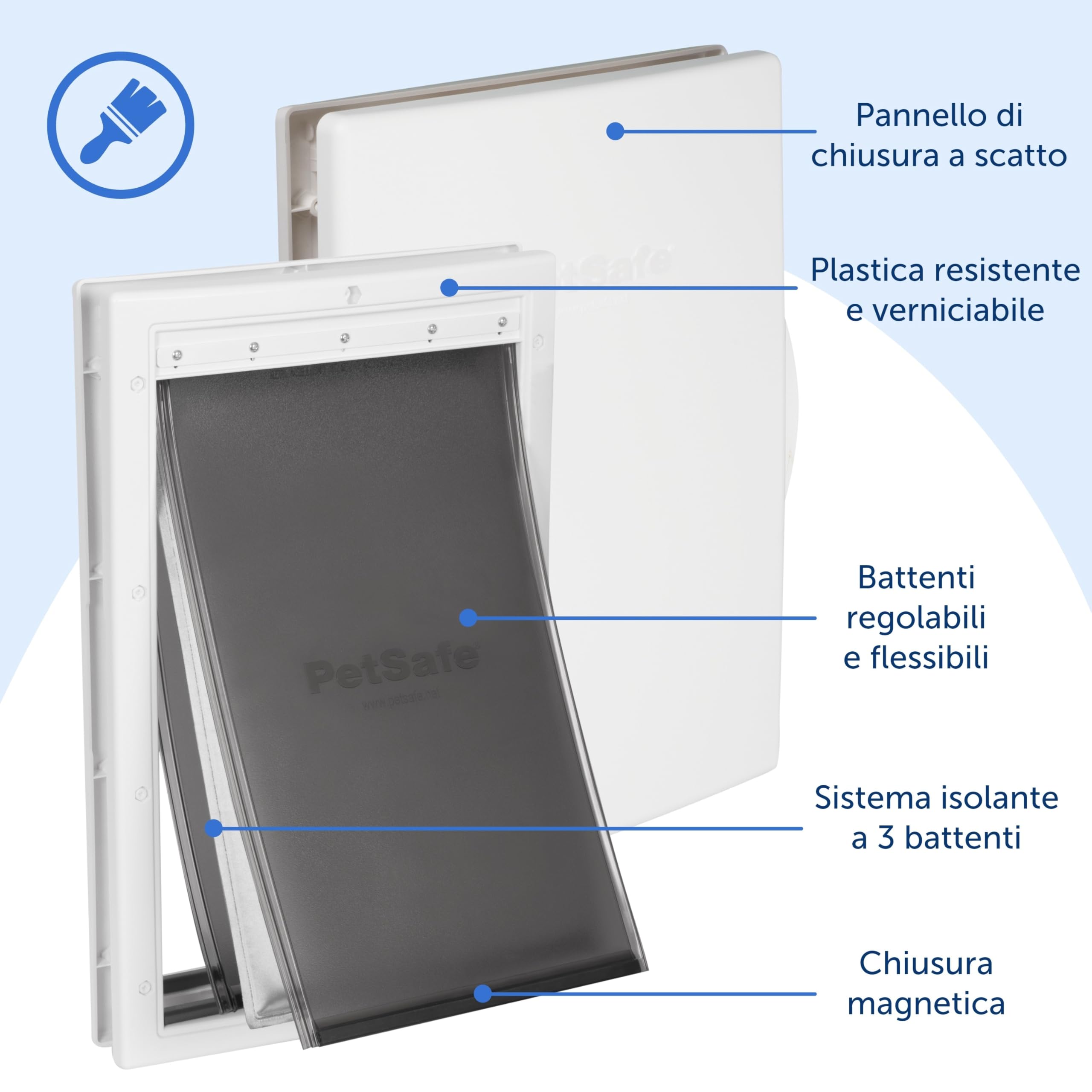 PetSafe Gattaiola per Condizioni Meteo Estreme in plastica ad Alta Efficienza Energetica per Cani e Gatti - Sistema Flap Isolato - Telaio Resistente, Media (M)