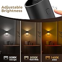 Vista 2 de L LOHAS LED - Luces nocturnas enchufables en la pared con 3CCT ajustable (1600K/3000K/5000K), luz nocturna de 1W enchufable en la pared, sensor
