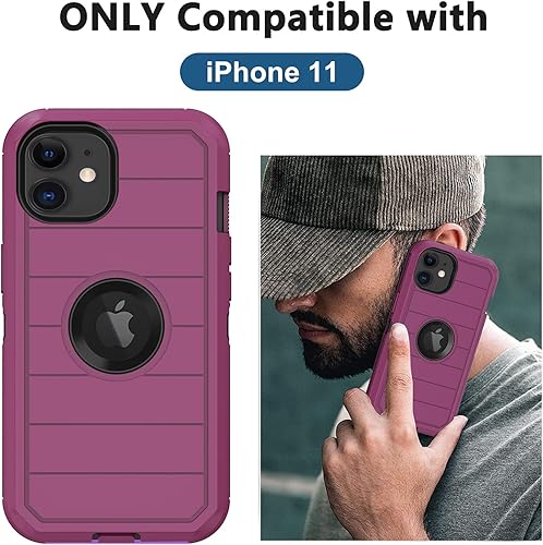 Miniatura 2 de Funda para iPhone 11, con protector de pantalla integrado, protección resistente contra caídas, cuerpo completo, a prueba de golpes, a prueba de