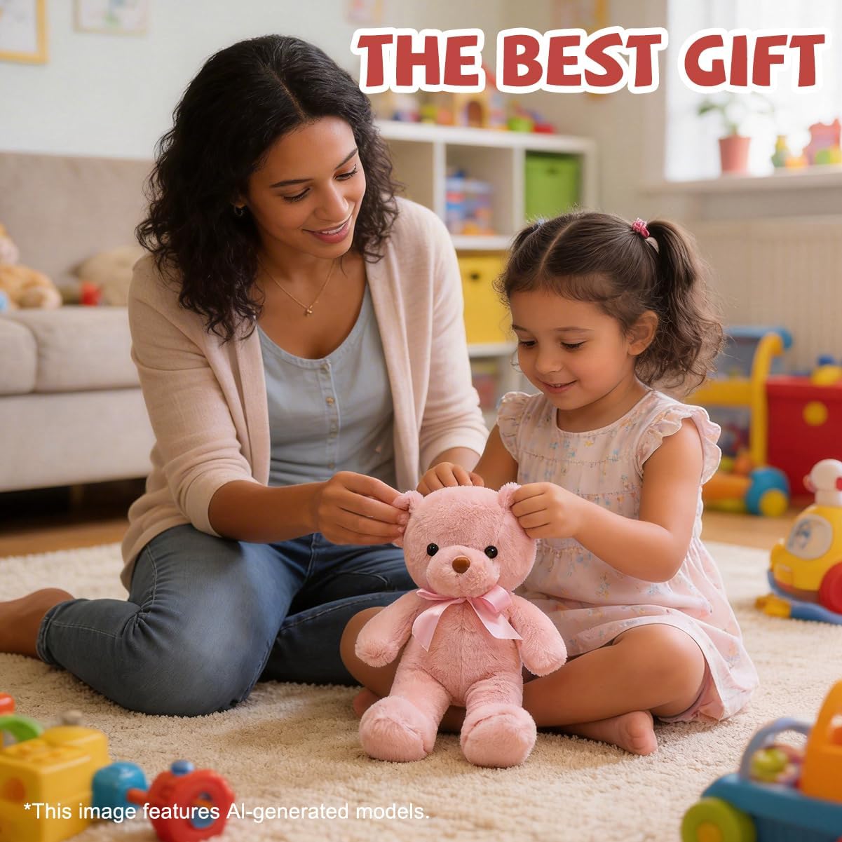 13.5" Pink Teddy Bear Stuffed Animals Soft Small Teddy Bear image 4
