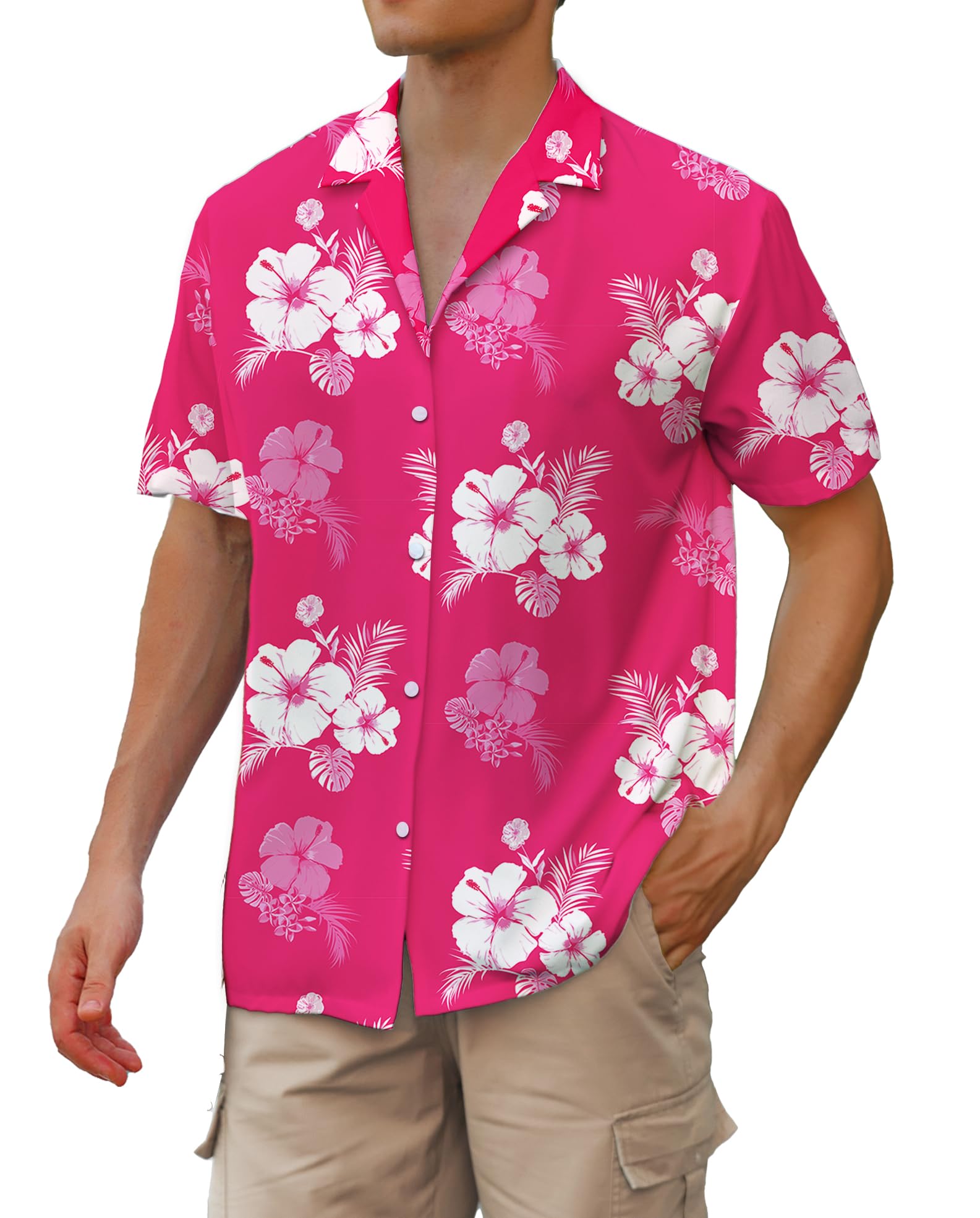 Cromoncent Hawaiian Shirt for Boy&amp;Men Short Sleeve Cuban Collar Tropical Holiday Summer Beach Shirts