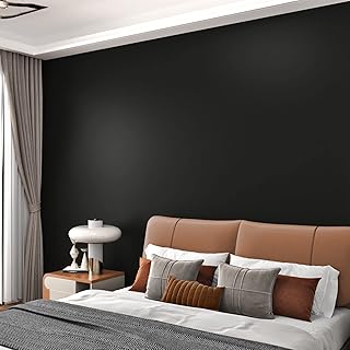 WESTICK Matte Black Wallpaper Peel and Stick Roll Thick Black Contact Pa...