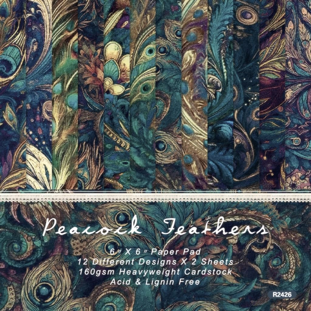 DESEACO Dark Marble Scrapbook Paper Pad 6x6 – Black, Blue, Purple, Gold Designs, Single-Sided Decoupage & Origami Sheets, Moody Cardstock for Scrapbooking, Junk Journals, DIY Crafts – 24 Pcs