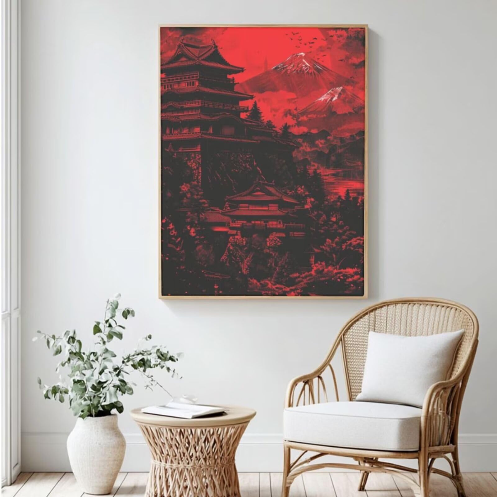 Malen Nach Zahlen Landschaft, DIY Ölgemälde Malen Nach Zahlen Erwachsene Japan, Painting by Numbers Adult/Anfänger mit 6 Pinseln und Acrylfarben, für Haus Wand Deko - (70x95 cm, Ohne Rahmen) MK31