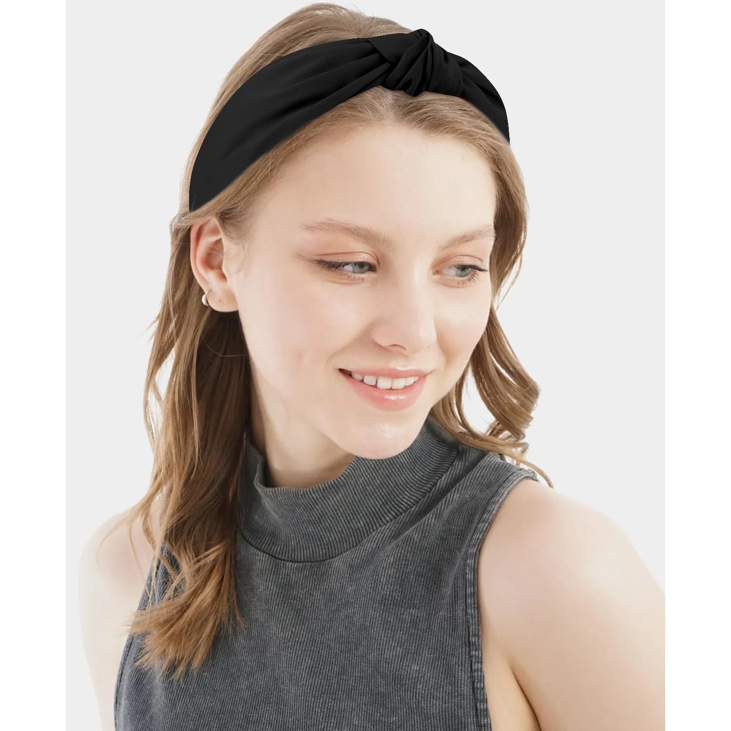 Amazon.com : Atoden Black Knotted Headband Wide Top Knot  display picture 2
