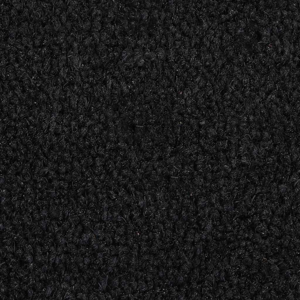 Felpudo negro semicircular 60 x 90 cm fibra de coco con protección antideslizante para entrada, pasillo, pasillo, terraza, balcón, jardín, interior y exterior