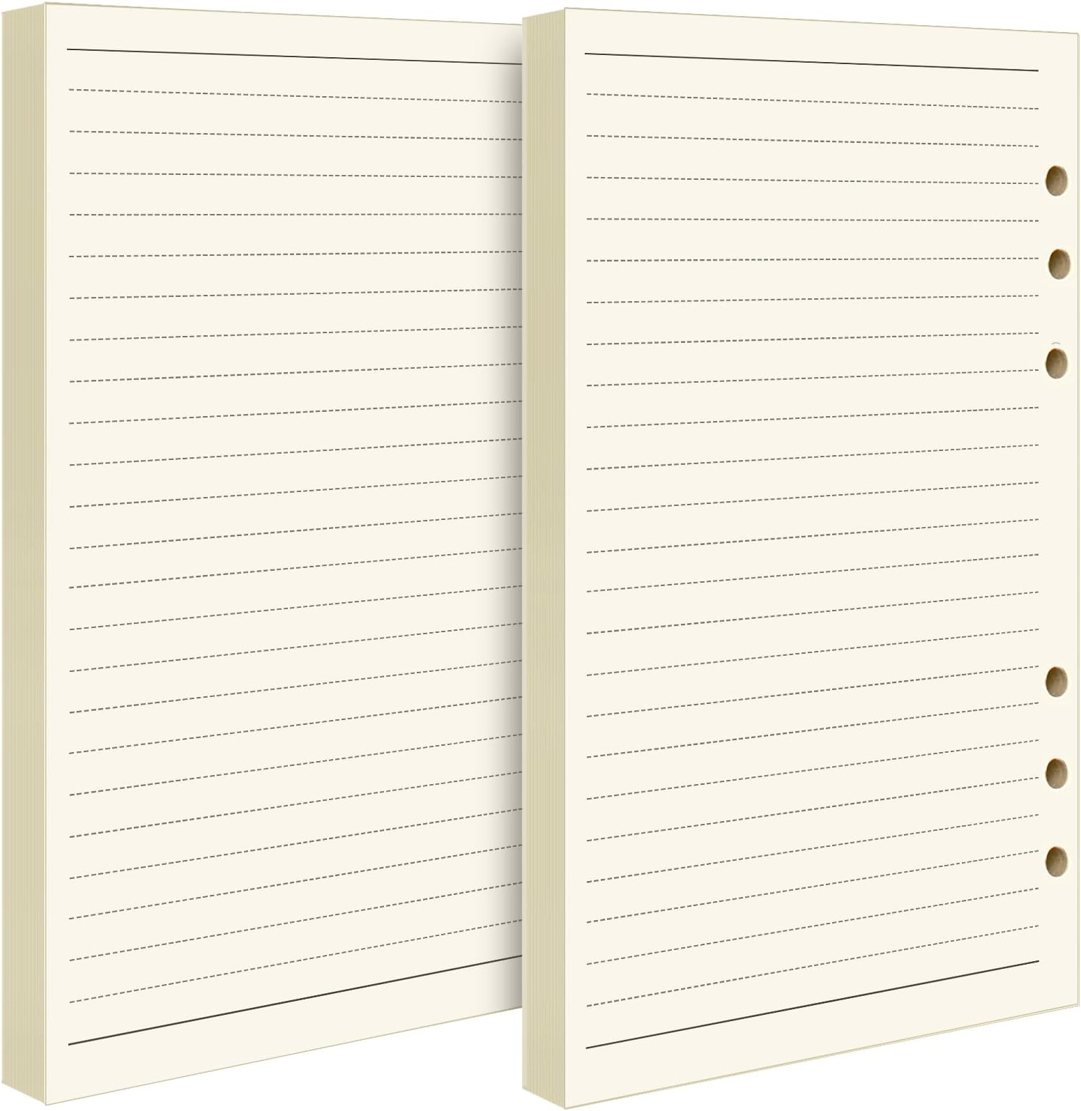 FANDAMEI 2 Packs A5 Refills Ruled Lined Paper - 90 Sheets for Diary, 8.3 x 5.6 Inch Loose-Leaf Refillable Planner Inserts, Lined Paper for Class Meeting Records