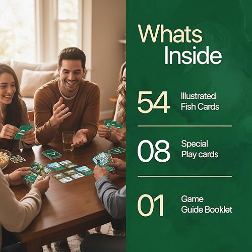 Miniatura 5 de HOOKED! Presentamos el mejor juego de cartas de pesca, 3 formas de jugar, aprende datos sobre peces, juego familiar para niños y adultos, regalo