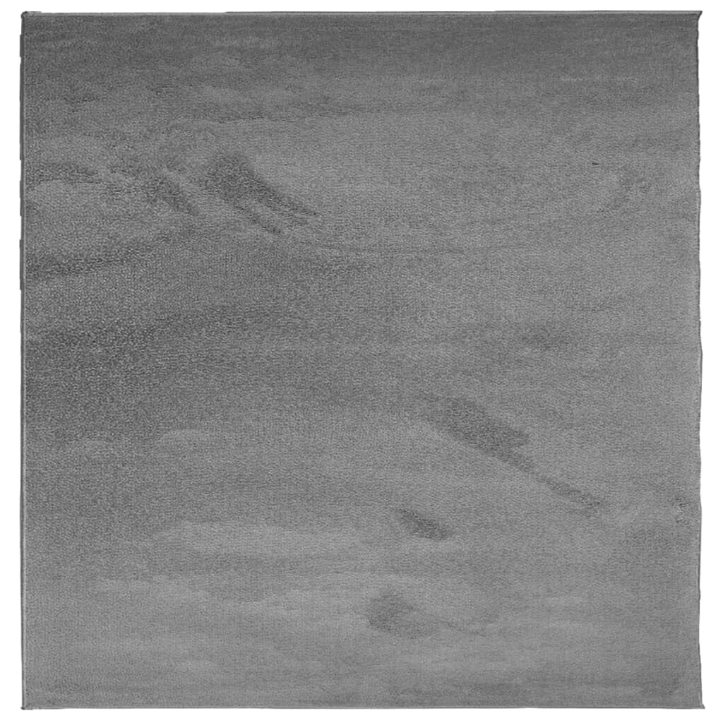 Tapis salon poils courts anthracite 120x120 cm pour chambre et bureau