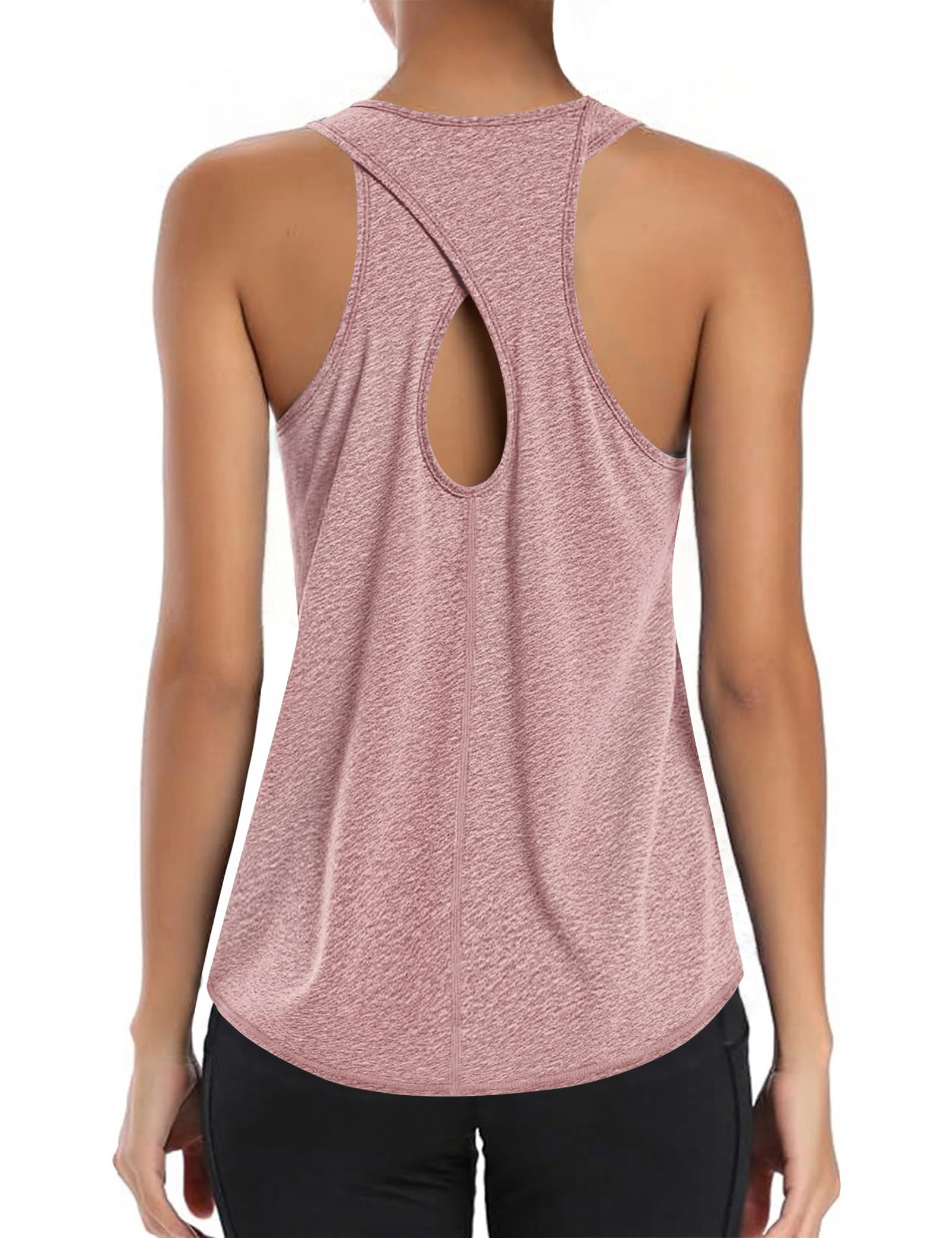 Gyabnw Sport Top Damen mit Rückenausschnitt ärmellos leicht schnelltrocknend für Fitness Yoga Laufen Sportbekleidung