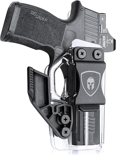 WARRIORLAND IWB Funda transparente con garra para pistola Sig Sauer P365 XL, cintura interior oculta, inclinación y retención "Posi-Click", mano