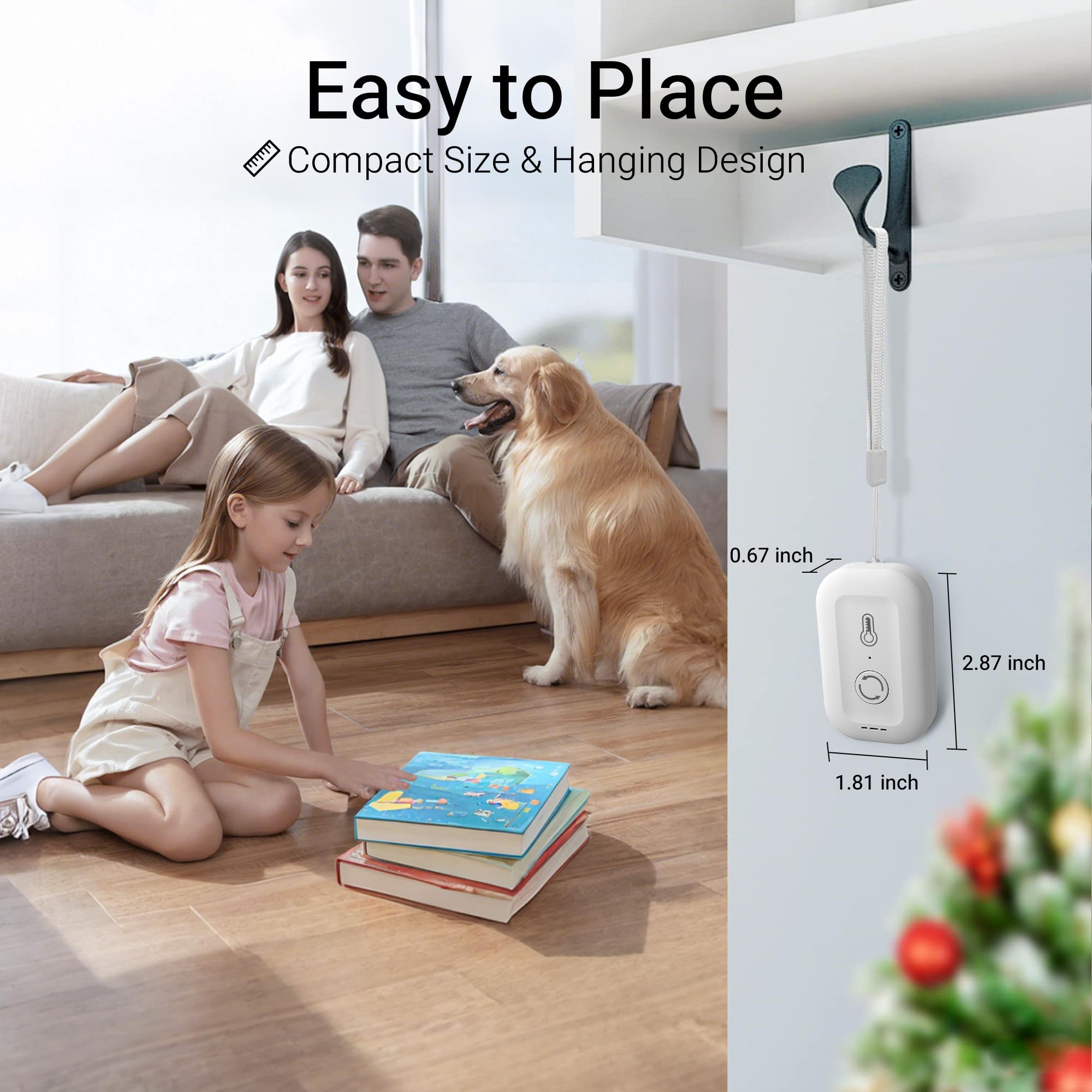 MMU WiFi Thermometer Hygrometer, Smart Luftfeuchtigkeit Temperatur Sensor mit App Benachrichtigung Alarm, Datenspeicherung, Fernmonitor für Zimmer, Kinderzimmer, Gewächshaus, Humidor, Weinkeller