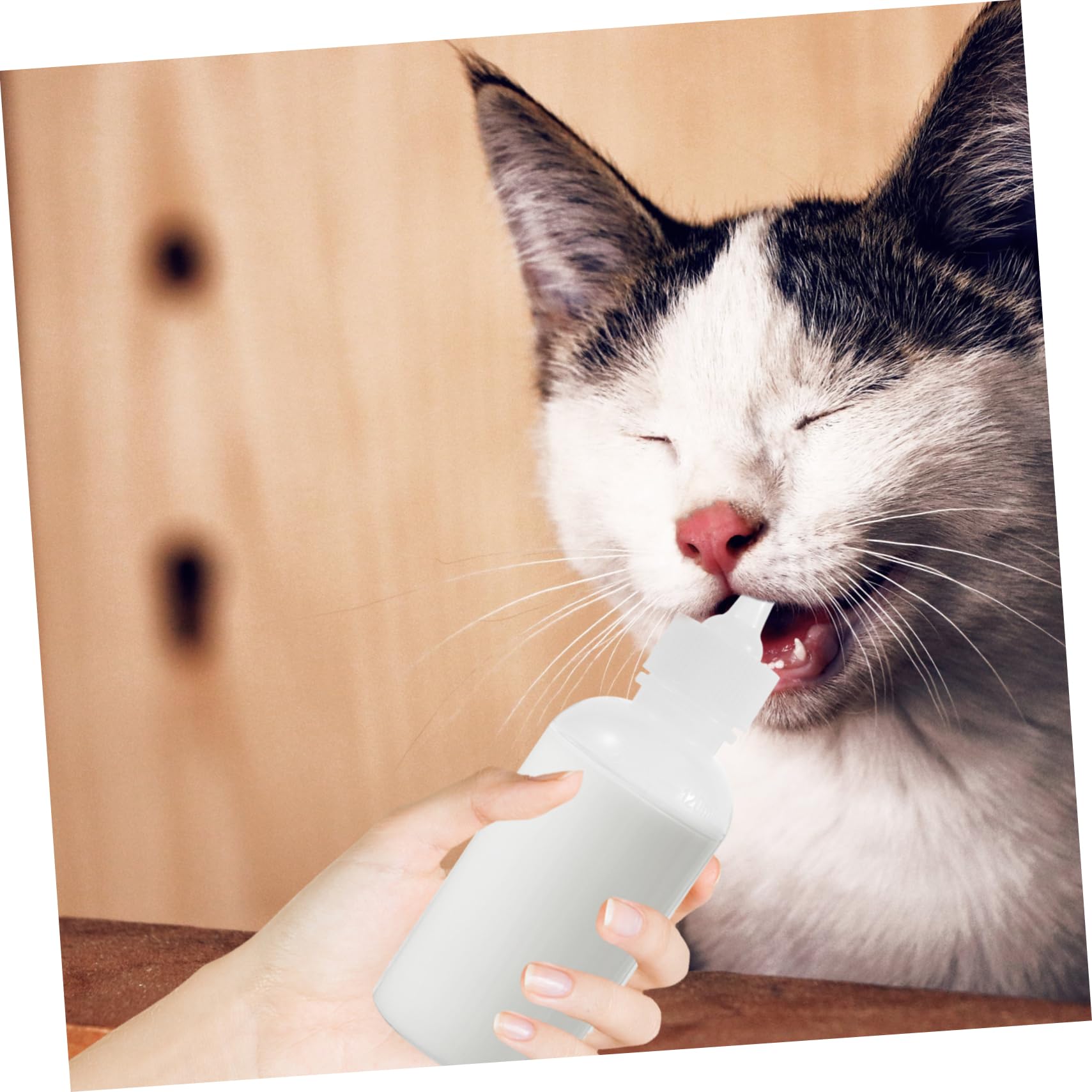 COLLBATH 4pcs Little Pet Feeding Bottles Kitten and Cat Nursing Bottle Set 120ml Small Size Wide Neck for Easy Feeding Leakproof and Sturdy Silicone Pet Supply