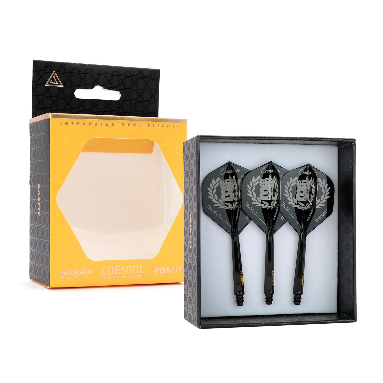 CUESOUL Boris Krčmar Design ROST 77 Integrated Dart Shaft and Flight,Standard Shape,Set of 3
