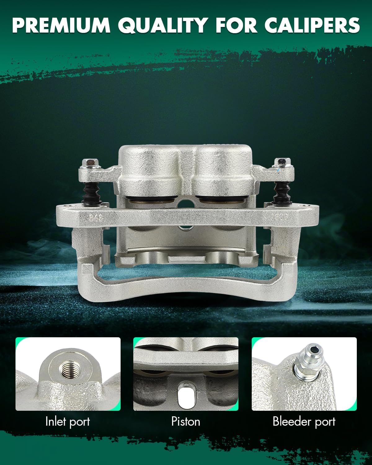 SCITOO 18B4814 18B4815 Rear Left & Right Disc Brake Calipers w/Bracket Fit For Chev For Silverado 3500 2001-2006,For GMC For Sierra 3500 HD 2007-2010, Double Pistons