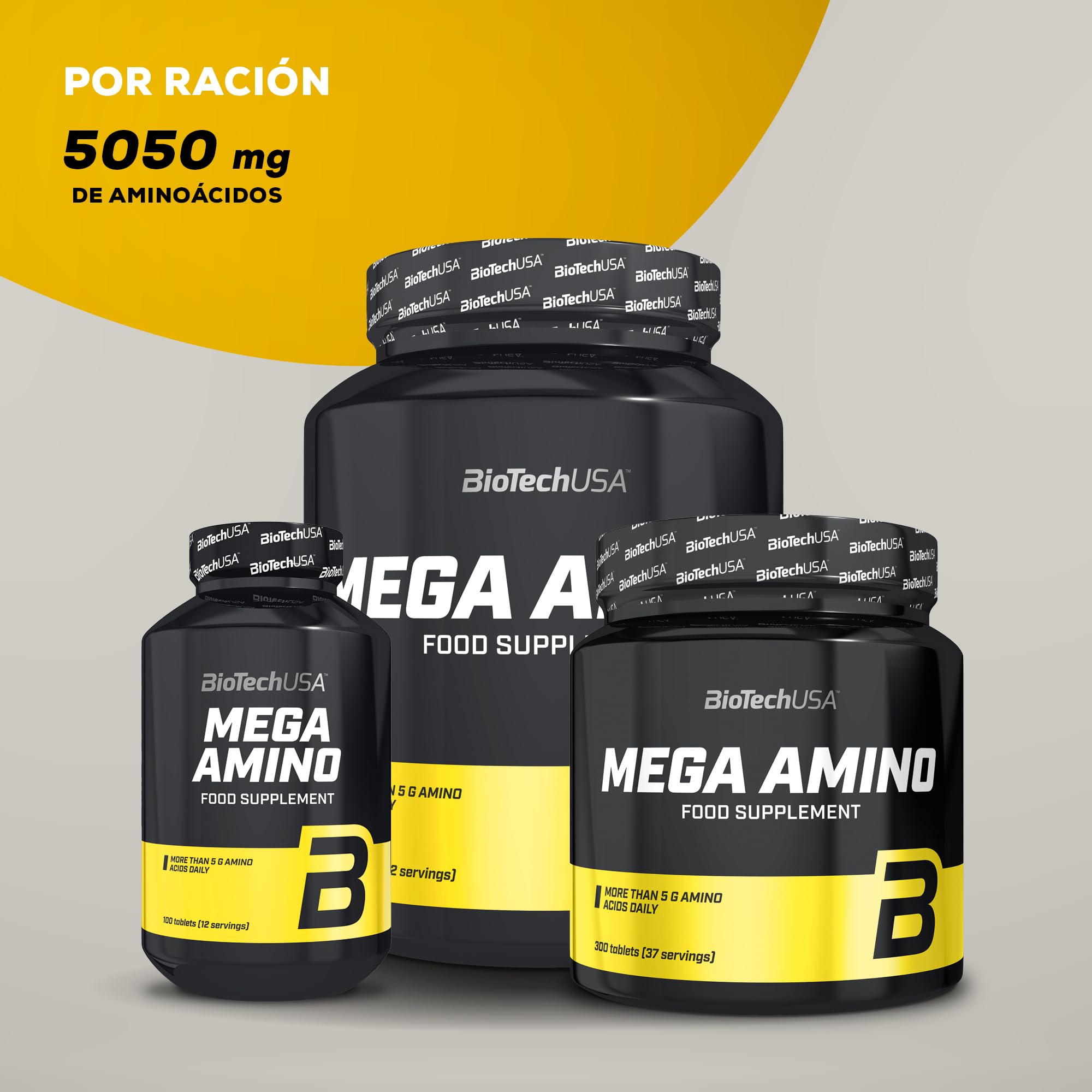 BioTechUSA Mega Amino, Comprimido de suplemento dietético con aminoácidos, 500 comprimidos