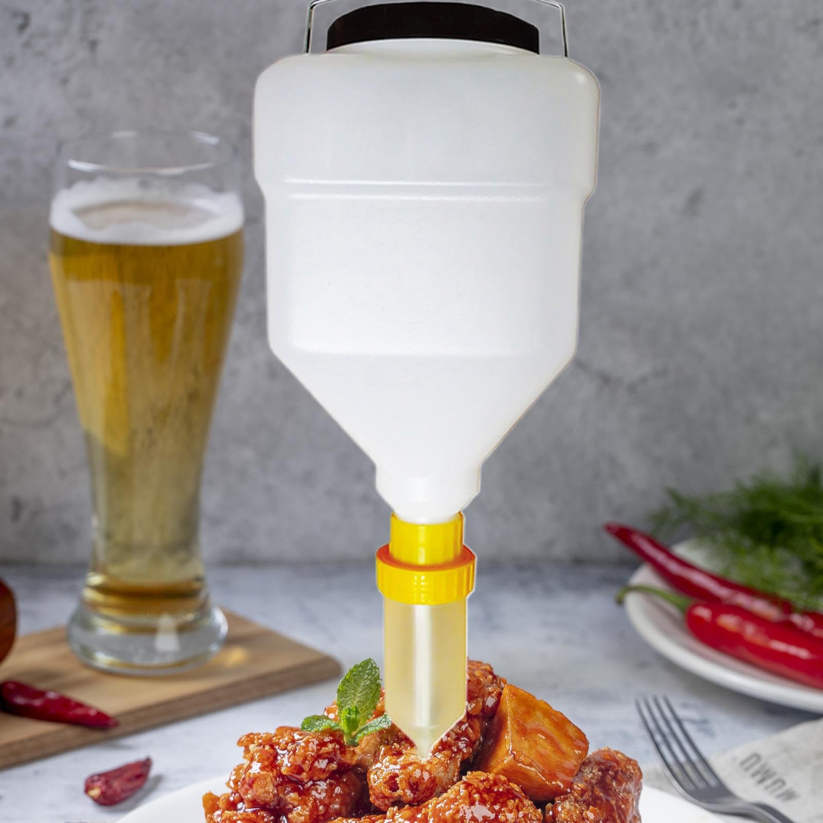 Dispensador de salsa, botella de PVC con diseño recargable a prueba de fugas para salsas, aderezos, ketchup, agria, almacenamiento de condimentos