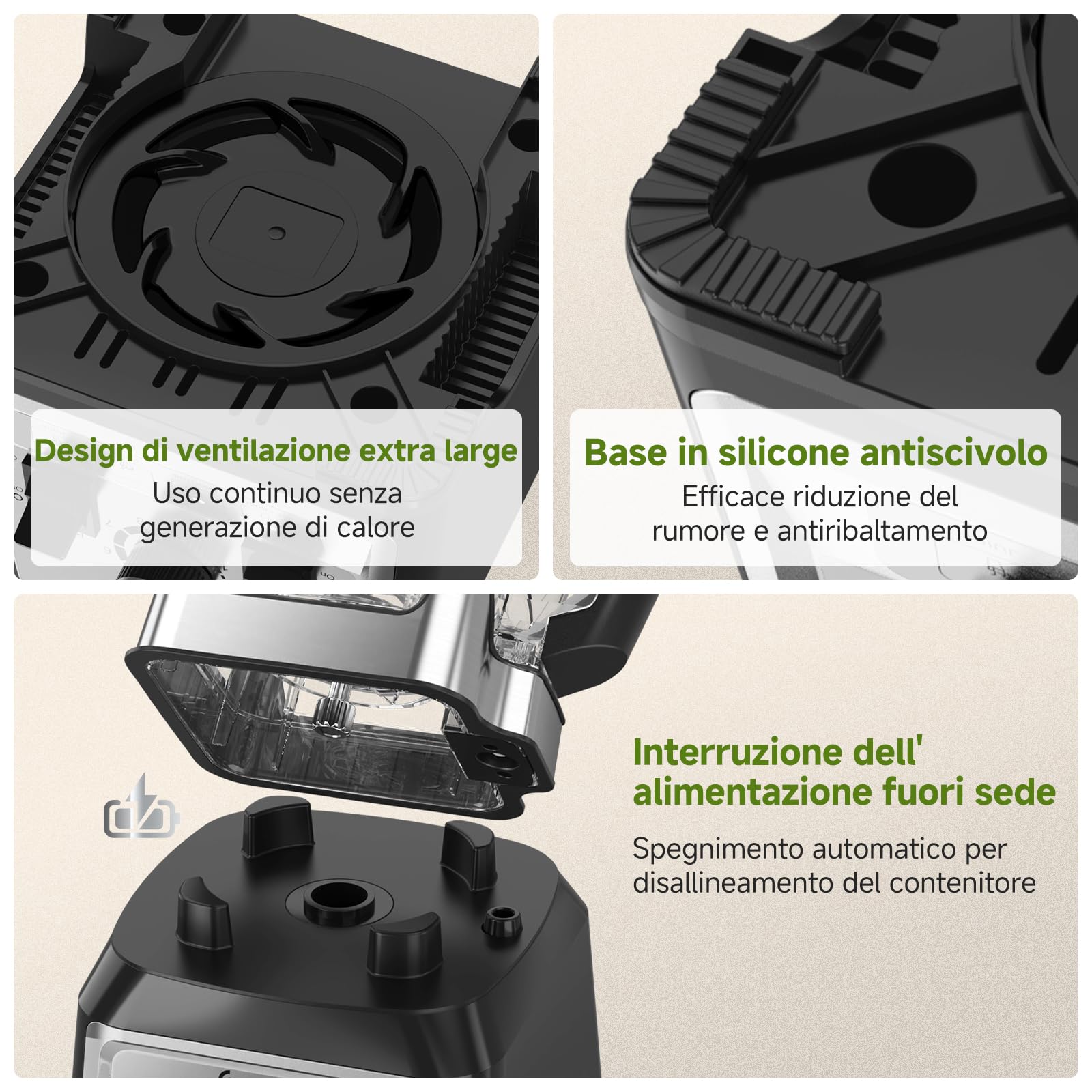 AMZCHEF Frullatore da 2000 Watt, 2 litri, frullatore potente con 8 velocità regolabili e 4 programmi preliminari per ghiaccio tritato, frullati, frullatore per carne, senza BPA