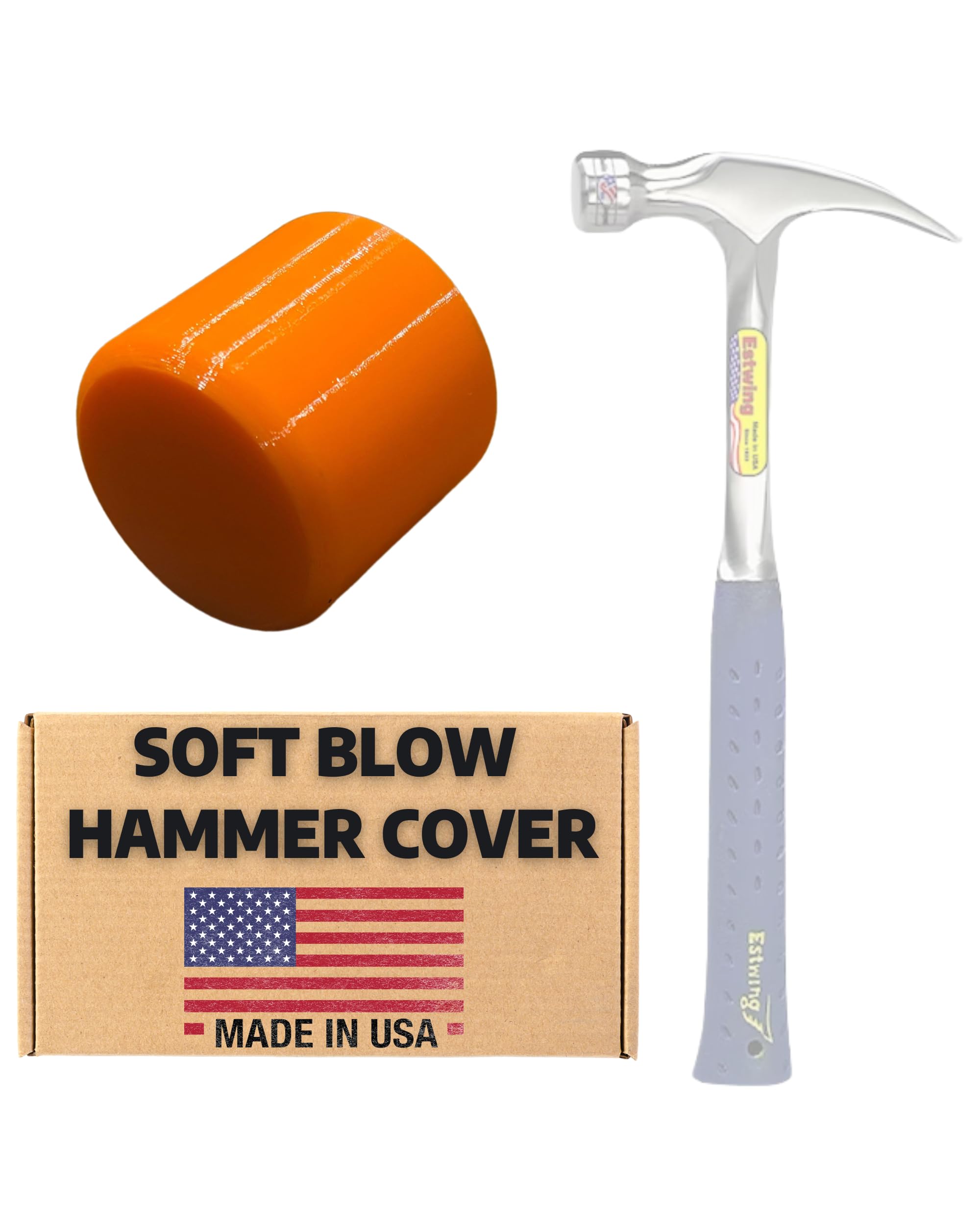 Soft Blow Hammer Cover Compatible with 16oz Estwing – Durable Non-Marring Dead Blow Mallet Cover Tool for Carpentry, Finish Work, and Woodworking (1 5