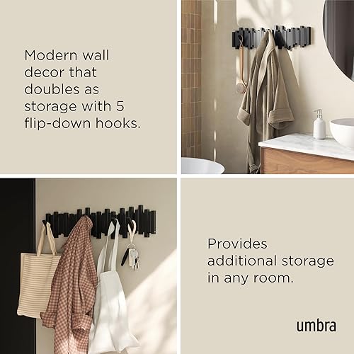 Miniatura 10 de Perchero de pared de barras con cinco ganchos de Umbra