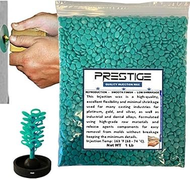 Aqua Injection Wax for Casting All-Season, Low-Shrinkage, High-Fluidity Jewelry Injection Wax for Platinum, Gold & Silver 1 lb