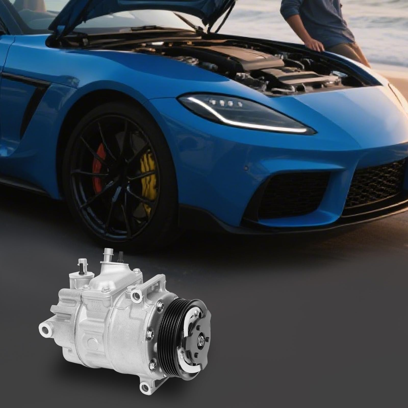 Compressore per aria condizionata, puleggia trapezoidale 699357 Origins New, climatizzatore originale per Audi A3, Seat Altea, Skoda VW Caddy Golf