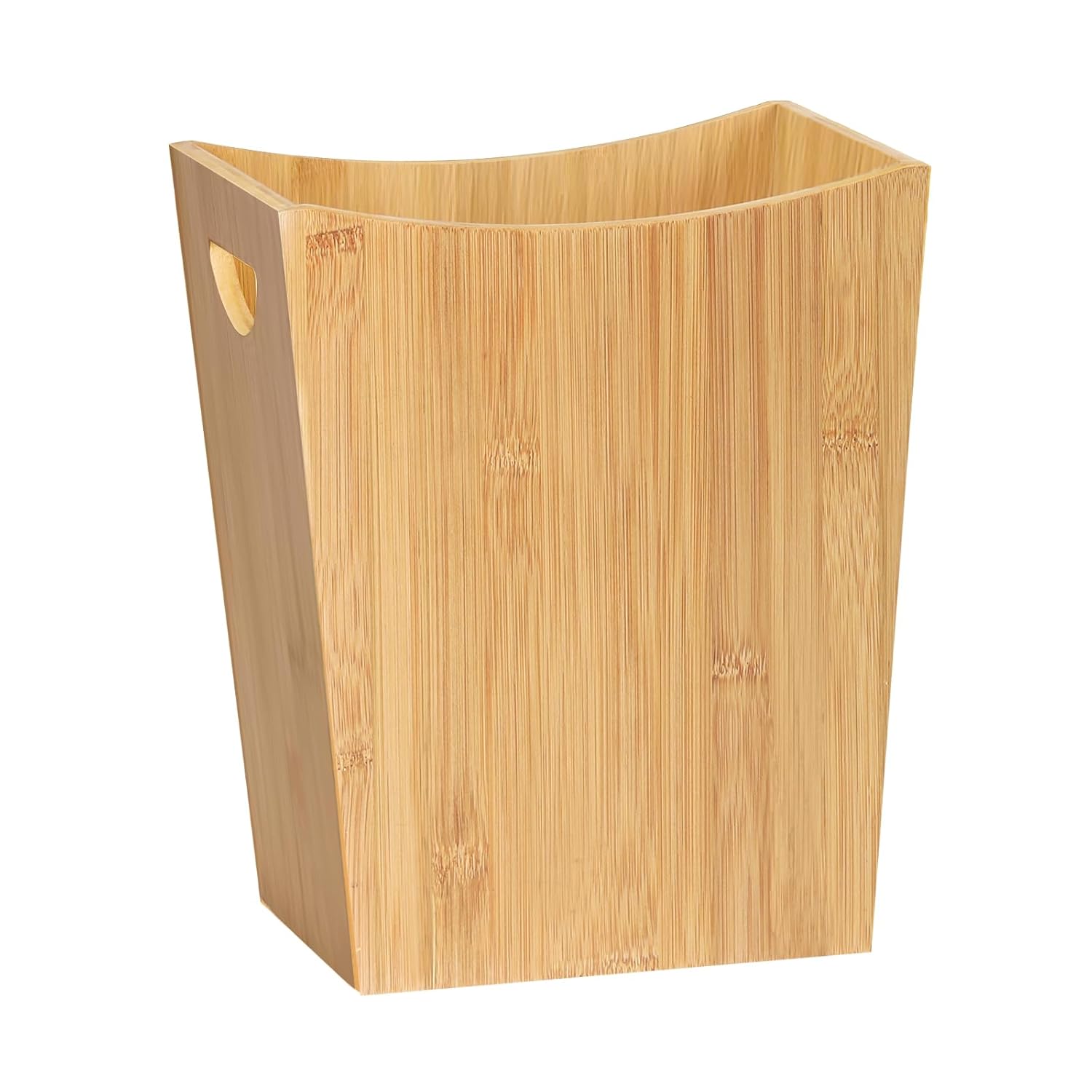 LIANTRAL Wood Trash Can Wastebasket, 2 Gallon Small Bathroom Garbage Can Wooden Waste Basket Trash Container Recycling Bin for Bathroom, Bedroom, Living Room, Office, Kitchen, Black