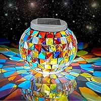 Vista 9 de Aukora - Bola de luz de jardín LED con cambio de color a energía solar, lámparas de mesa impermeables para noche, ideal para patio, bar, fiesta