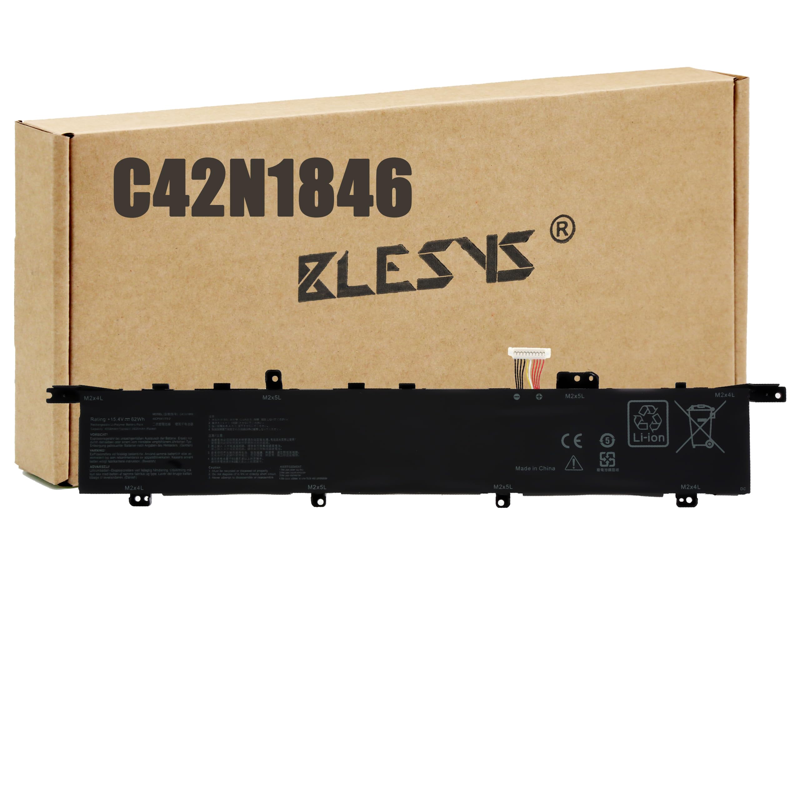 BLESYS C42N1846 C42N1846-1 Bateria do Asus ZenBook Pro Duo UX581GV UX581LV ux581lv-h2024t PC Notebook 15,4V 62Wh 0B200-03490000