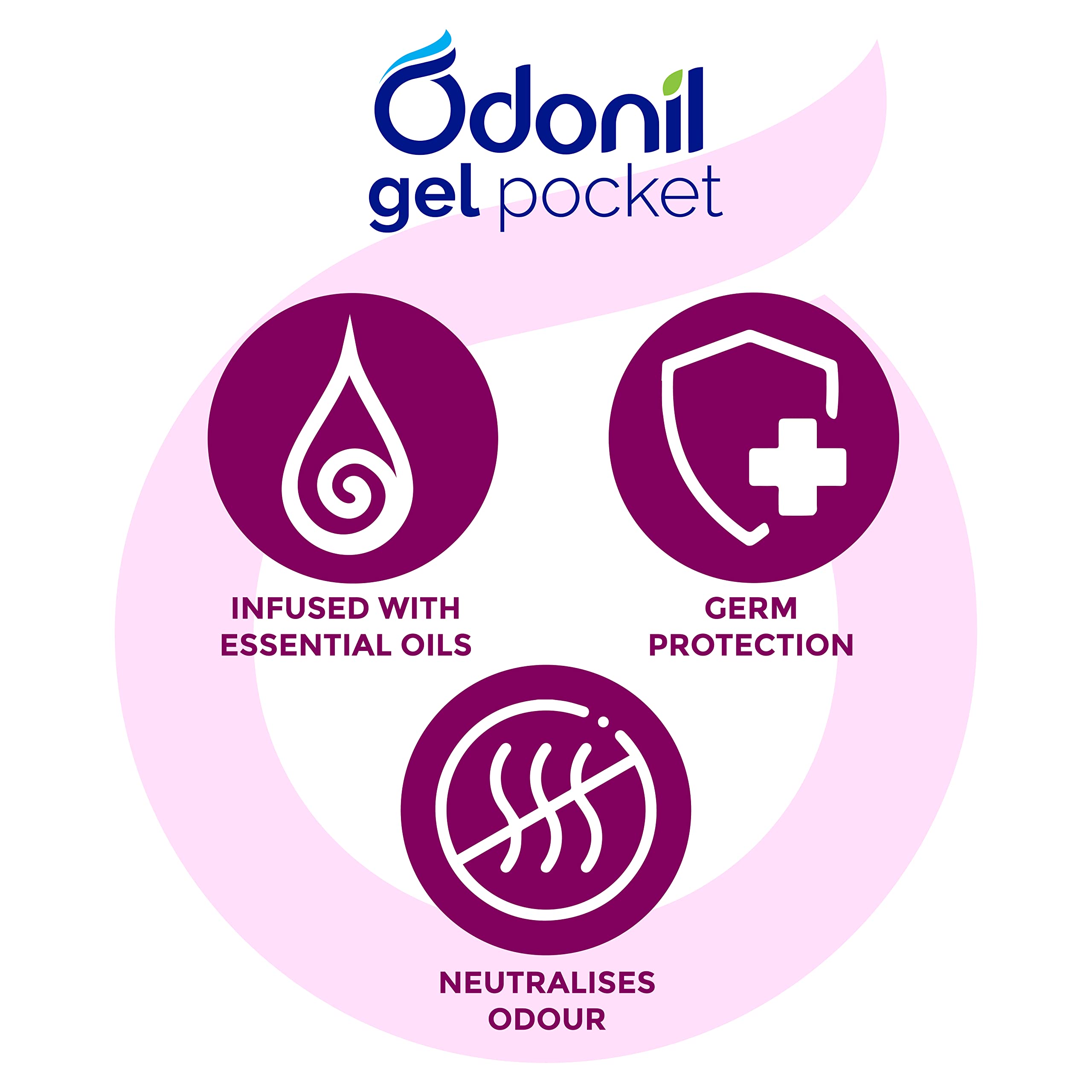 Odonil Gel Pocket - Floral Valley | Infused with Essential Oils | Germ Protection | Lasts Up to 30 days | Air Freshener for Bathroom and Toilet - 10g - Image 3 thumbnail