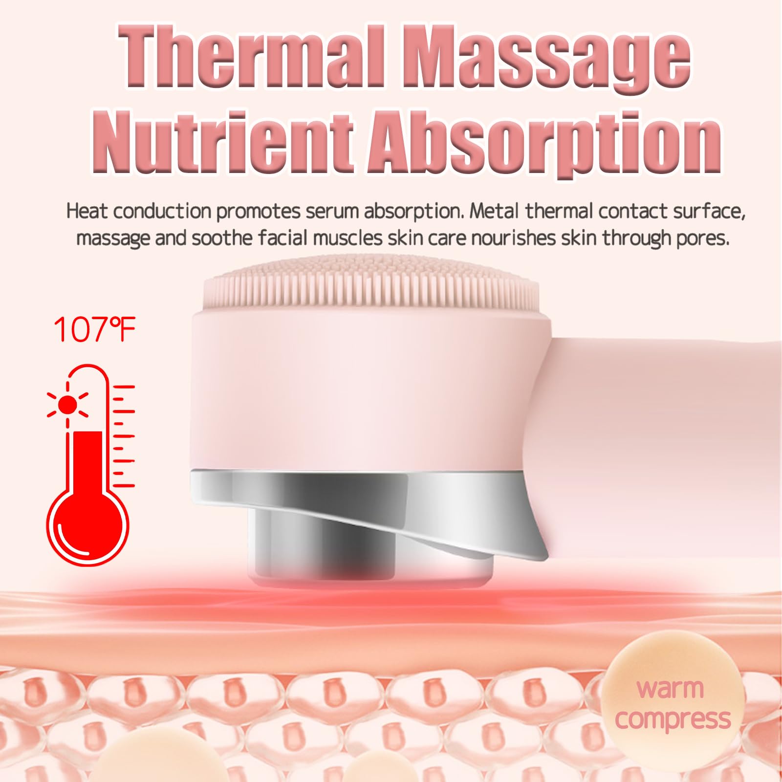 Gesichtsreinigungsbürste für Frauen Tragbare wiederaufladbare Gesichtsreiniger Elektrische Gesichtswaschbürste Reinigen Peeling Entfernen Mitesser Wasserdichte rosa Gesichtsmassagegerät Elitzia