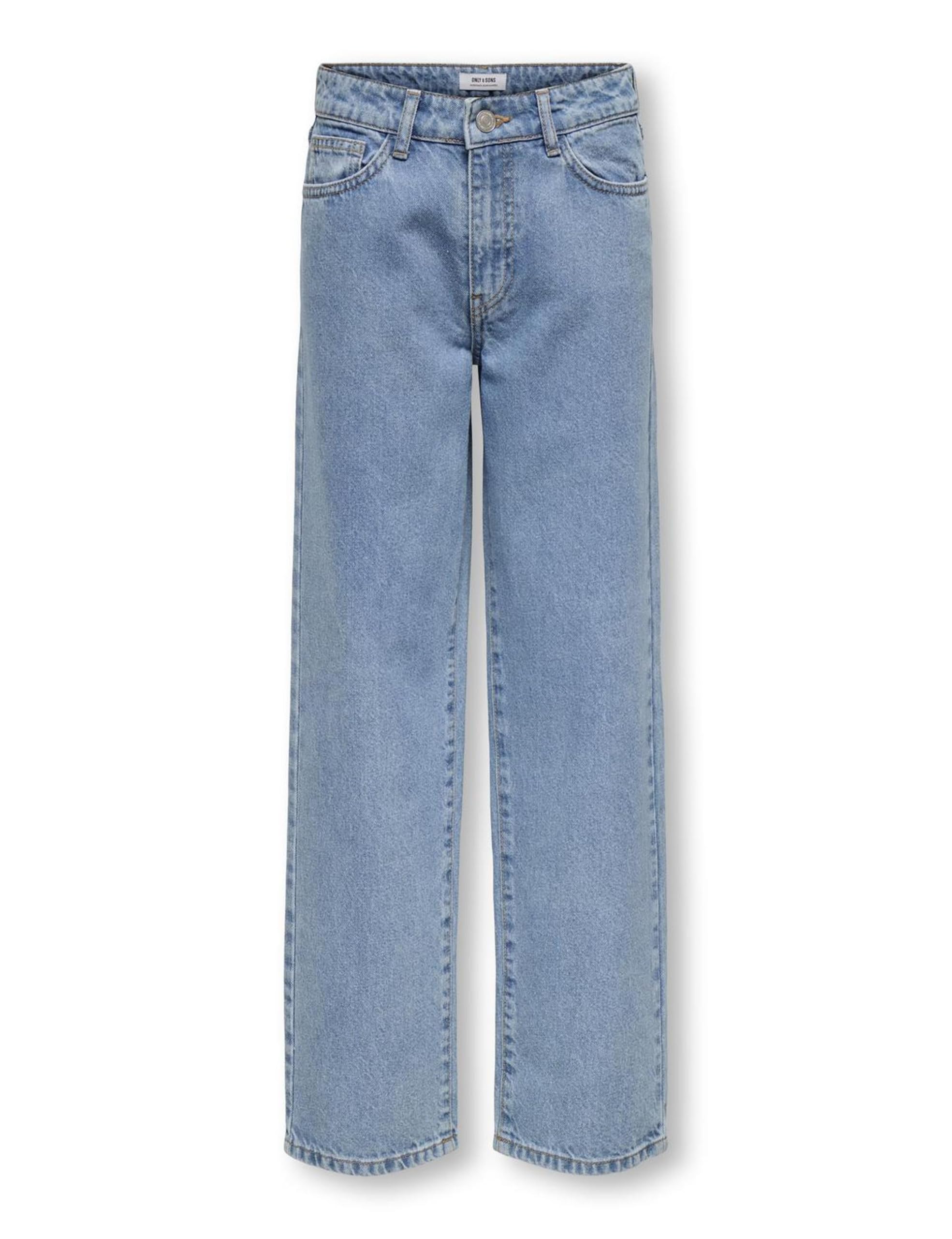 Vaqueros Only & Sons de corte ancho con diseño denim resistente lavable 5