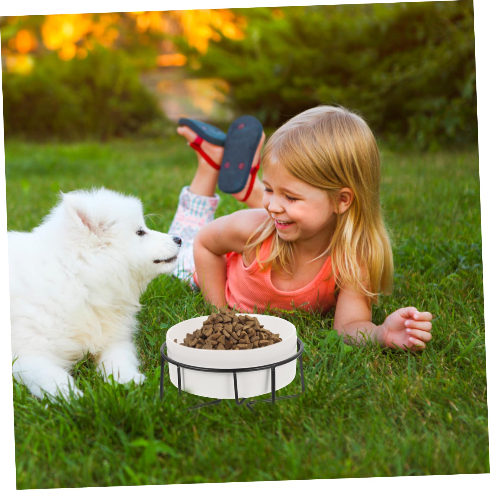 Toyvian Ciotola Rialzata in Ceramica Protezione del Collo, Facile da Pulire 400ml per Gatti e Cuccioli per Cibo e Acqua