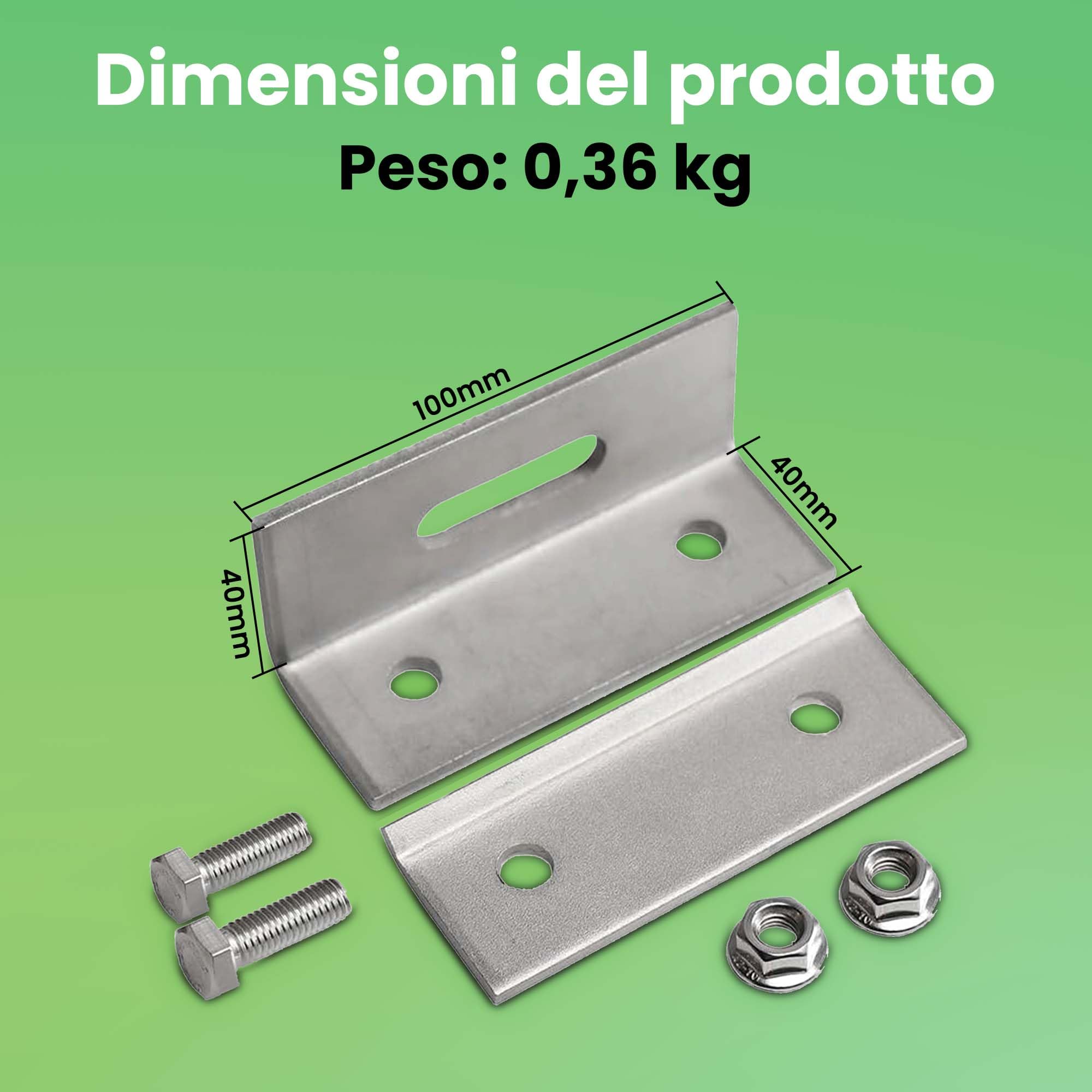 Offgridtec morsetto PV per tetto aggraffato con piastra adattatrice, morsetto preassemblato inox A2, serraggio 3,5 mm, spessore 3 mm, resistente a corrosione e intemperie, 100x40x40 mm (10 pz)