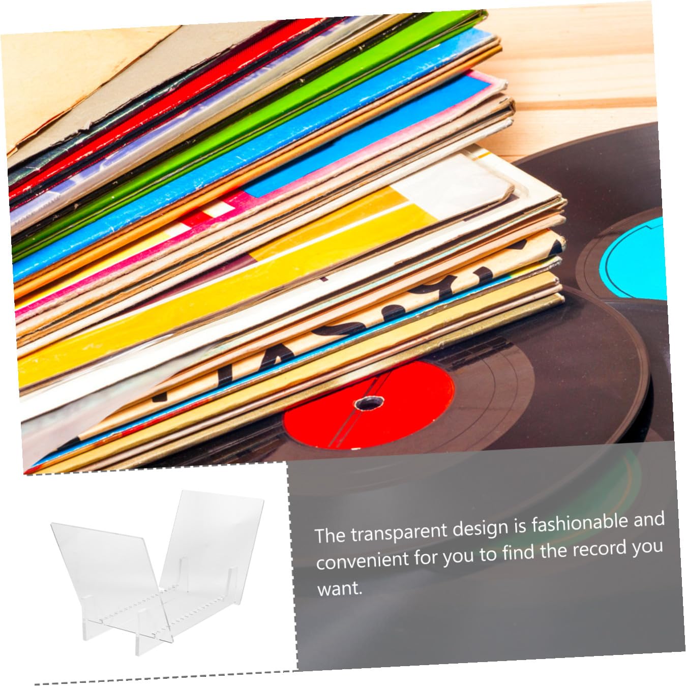 Supporto per dischi in vinile acrilico, moderno supporto per album per la casa, elegante scaffale da collezione per gli amanti della musica e gli appassionati di arredamento