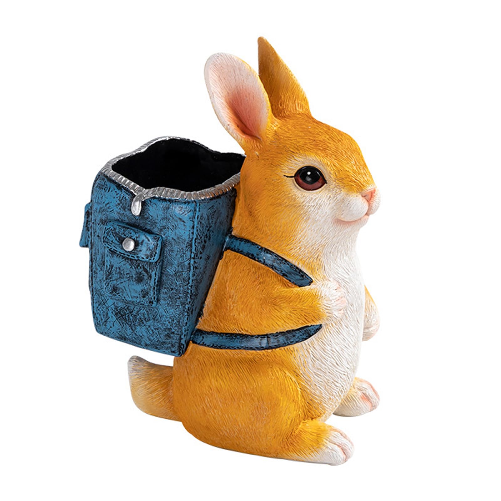Kaeltsyn Hare Resin Pen Container Multifunctional Desk Organiser Storage Box for Pencil Scissors Erasers Cosmetics Tool Resin Owner