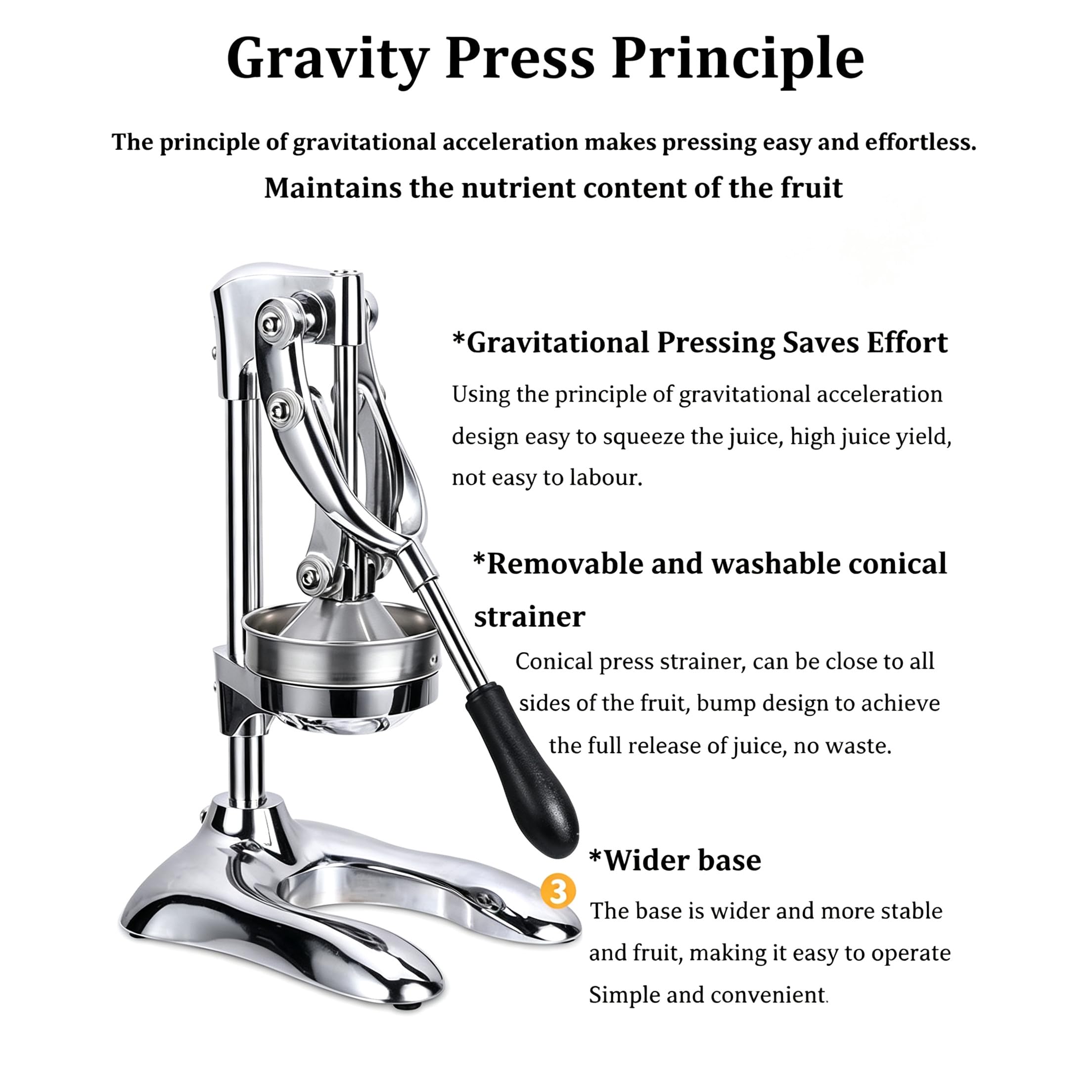 Exprimidor De Hierro Fundido, Manual | extractor de prensa manual eficiente, para naranja, lima, limón y granada: resuelve las necesidades de exprimir jugo rápidame