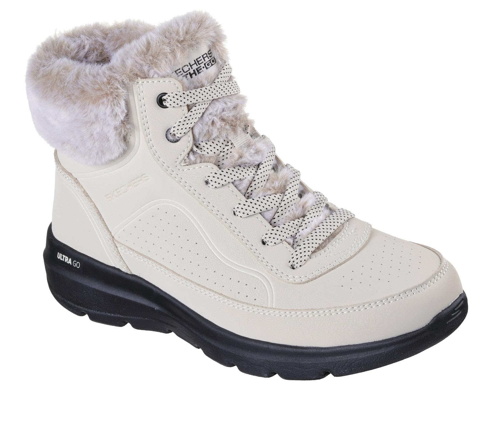 Skechers Damskie botki Glacial Ultra Mountain Muse, Naturalny czarny syntetyczny, 36 EU