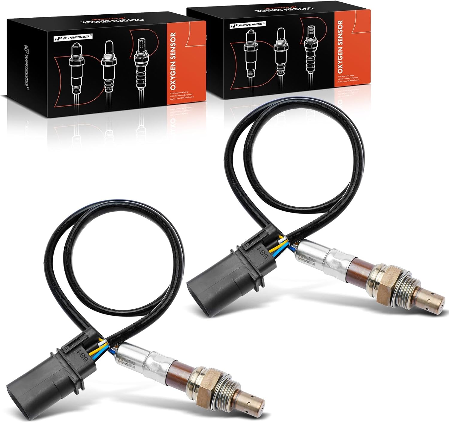 A-Premium 2PCS Upstream Left & Right O2 Oxygen Sensor Compatible with A4 2006-2008, A4 Quattro 2005-2009, Q5 2009-2017, Q7 2017-2019, A5 Quattro 2008-2010, A6 2006-2011, A6 A7 A8 Quattro, S4, S5, SQ5