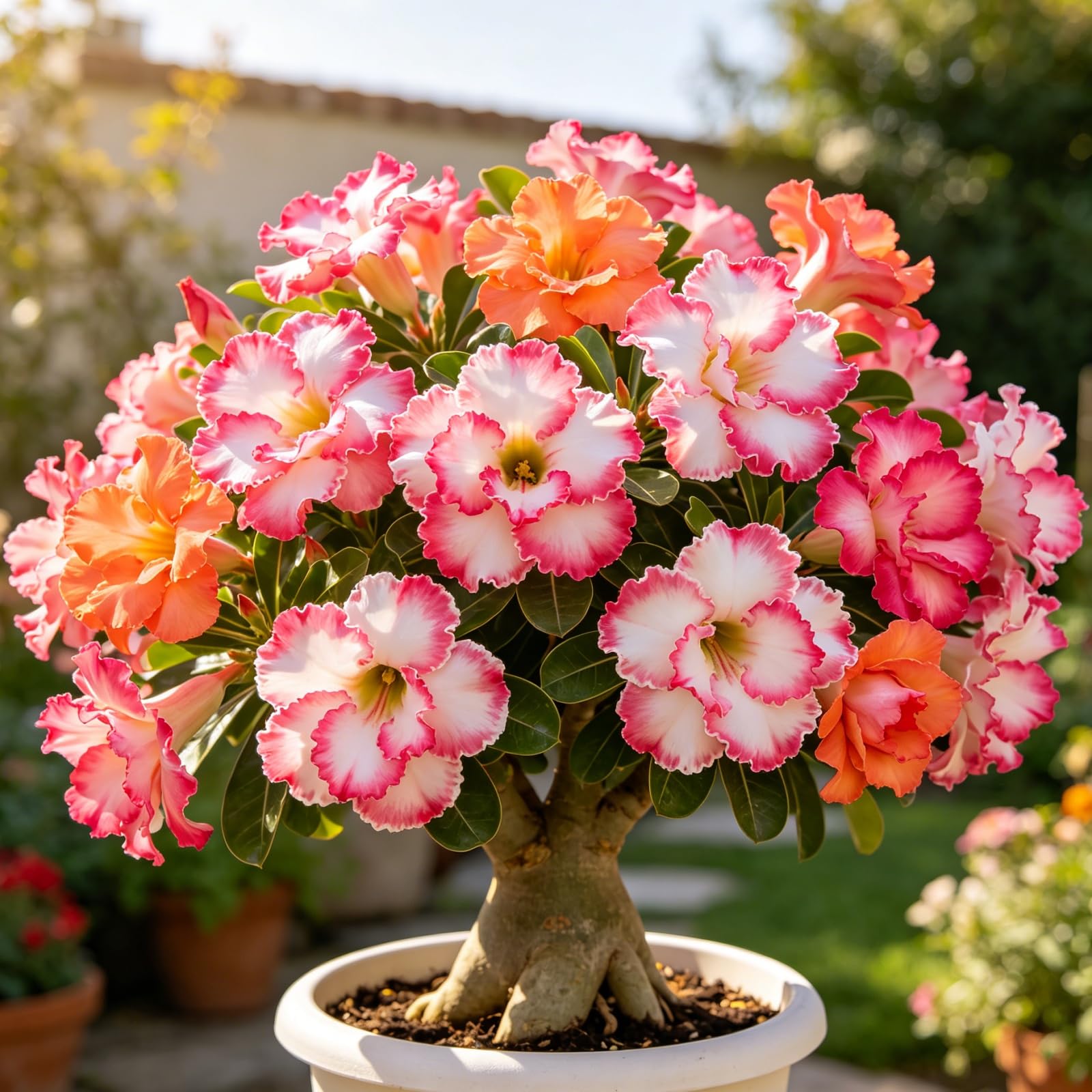 Perennial Desert Rose Bulbs for Planting UK-Rare-Tropical Decor-Easy Growing-Excellent Display-Perfect for Gardens & Courtyards-5bulbs-H