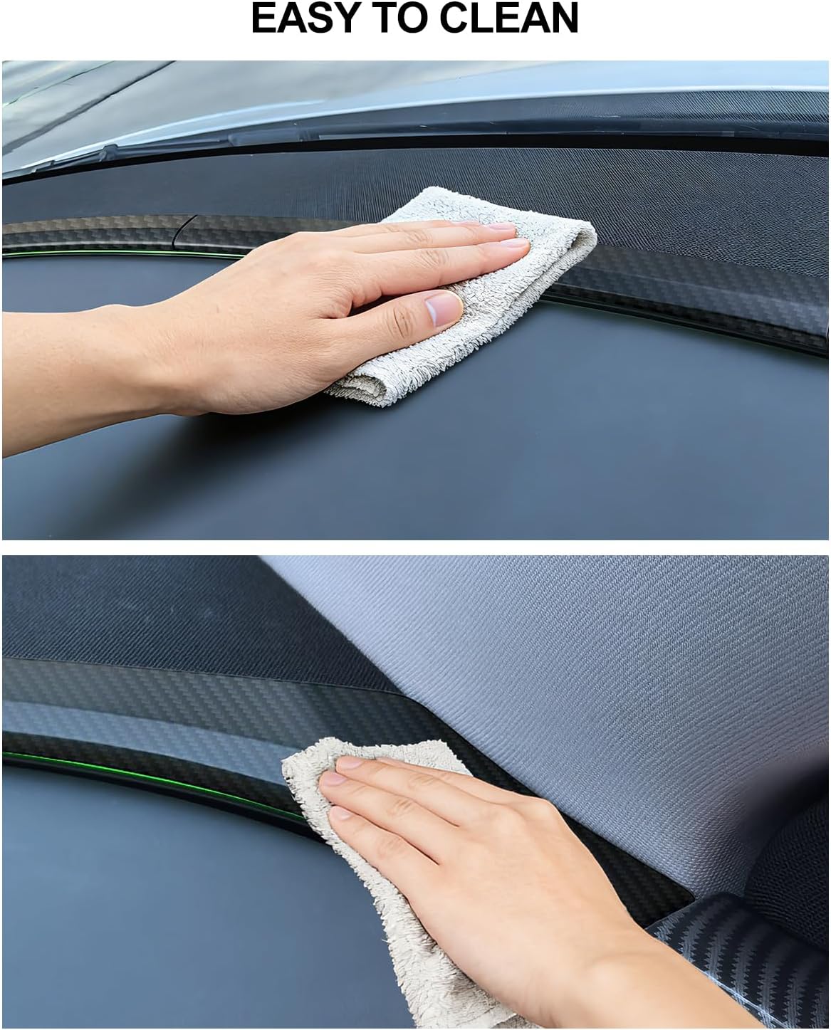 for Tesla Dashboard Ambient Light Strip Trim Cover Model Y Juniper 2025 2026 Carbon Fiber Texture Matte Finish Panel Trim Cover Model Y Accessories Front Ambient Light Condition Vent Cover