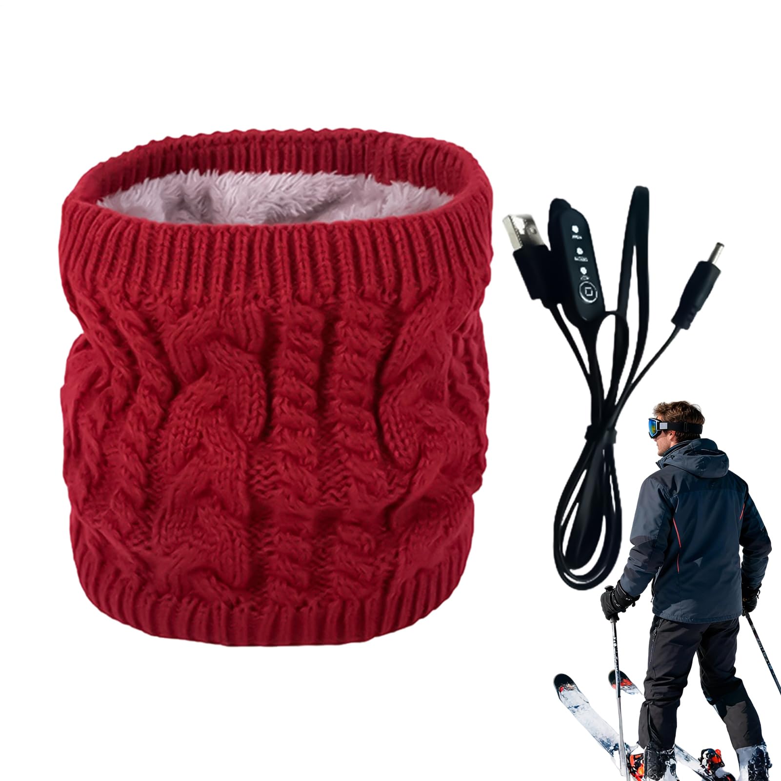 Calentador de cuello para esquí y snowboard con carga USB 8