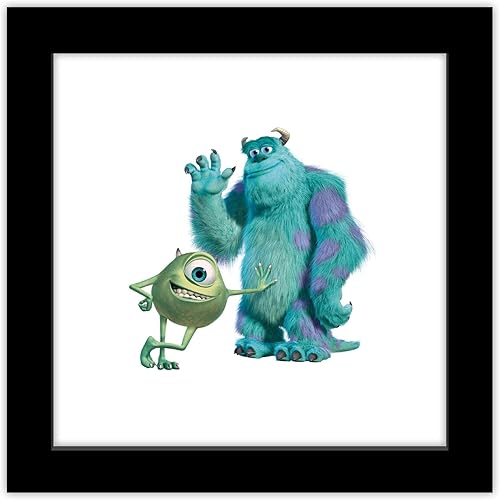 Trends International Gallery Pops Disney Pixar Monsters Inc. - Póster de pared de Mike y Sully, 12 x 12 pulgadas, versión enmarcada en negro