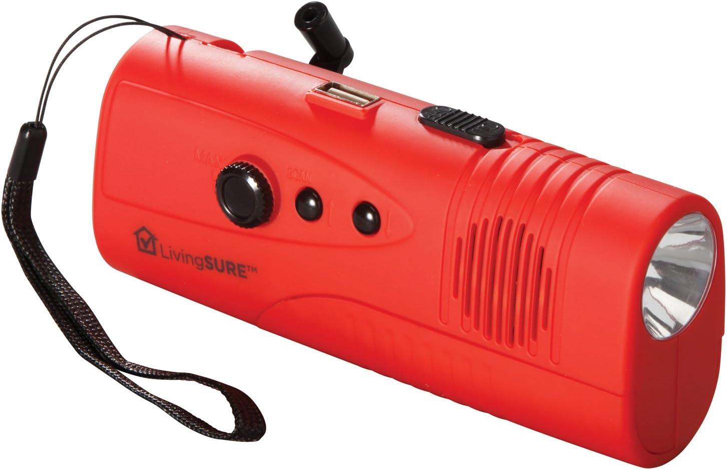 LivingSURETM Emergency Flashlight Radio Deluxe