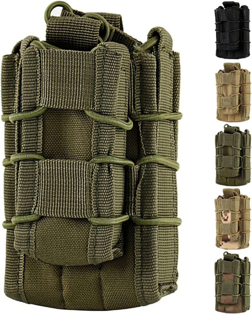 Double Mag Pouch, Hoanan Tactical Molle Magazine Pouch Open-Top Single Rifle Pistol Mag Pouch Cartridge Clip Pouch Hunting Bag