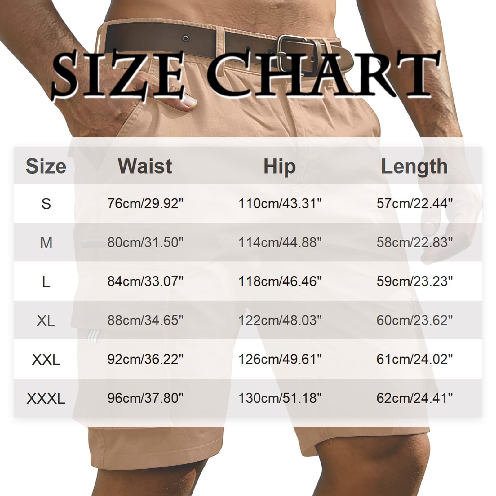 Short de randonnée pour homme - Longueur genoux - Short cargo d'été